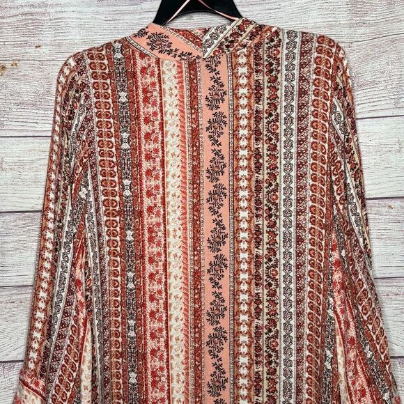 Miss Me Long Vintage Style Pattern Duster Maxi Boho Kimono Size Medium - Picture 4 of 11
